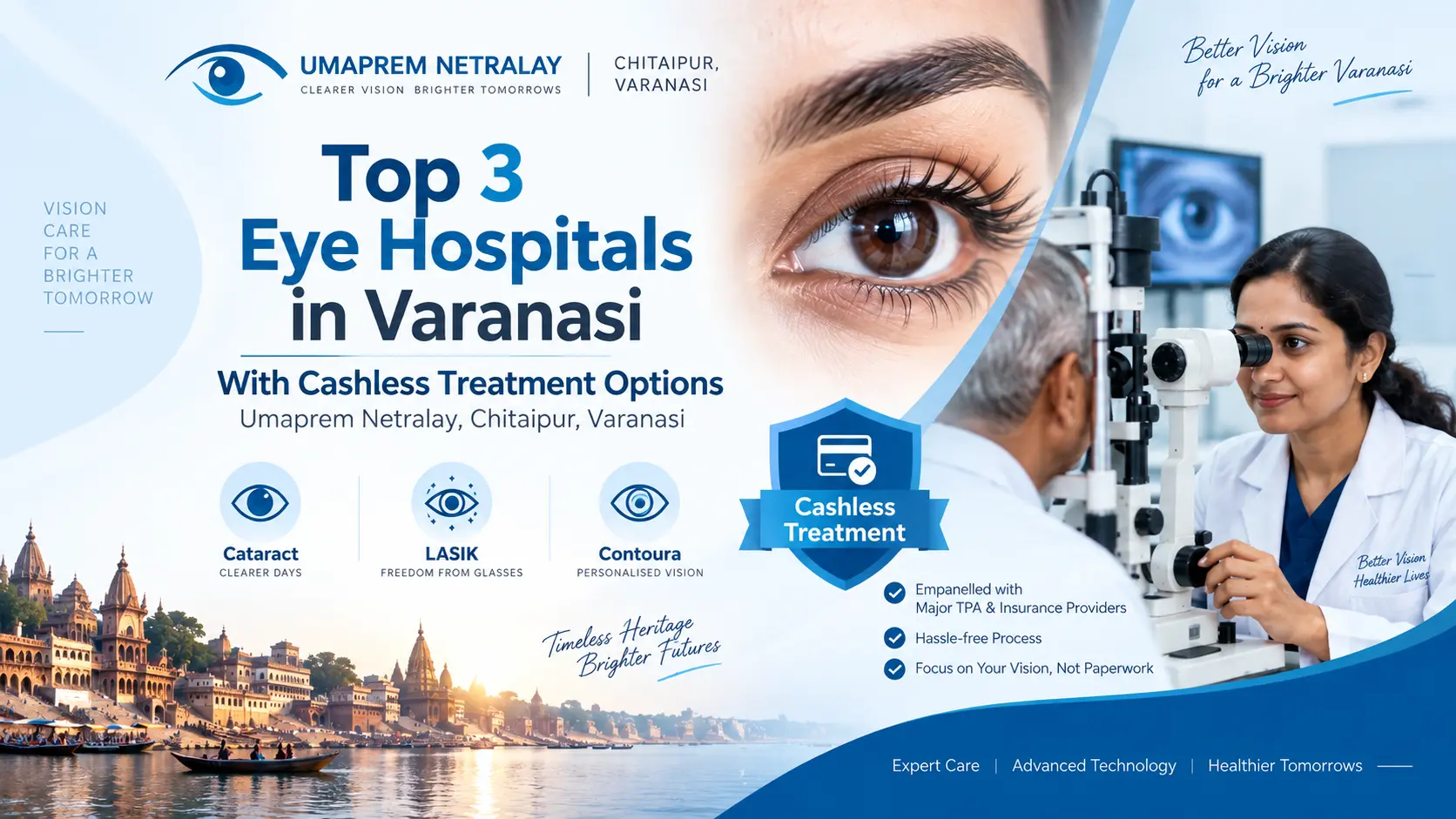Top 3 Eye Hospitals in Varanasi with Cashless Cataract Treatment | Umaprem Netralay