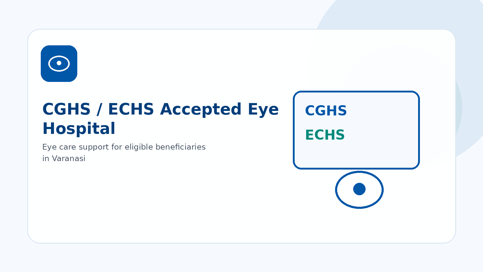CGHS / ECHS Accepted Eye Hospital in Varanasi - Uma Prem Netralay Varanasi