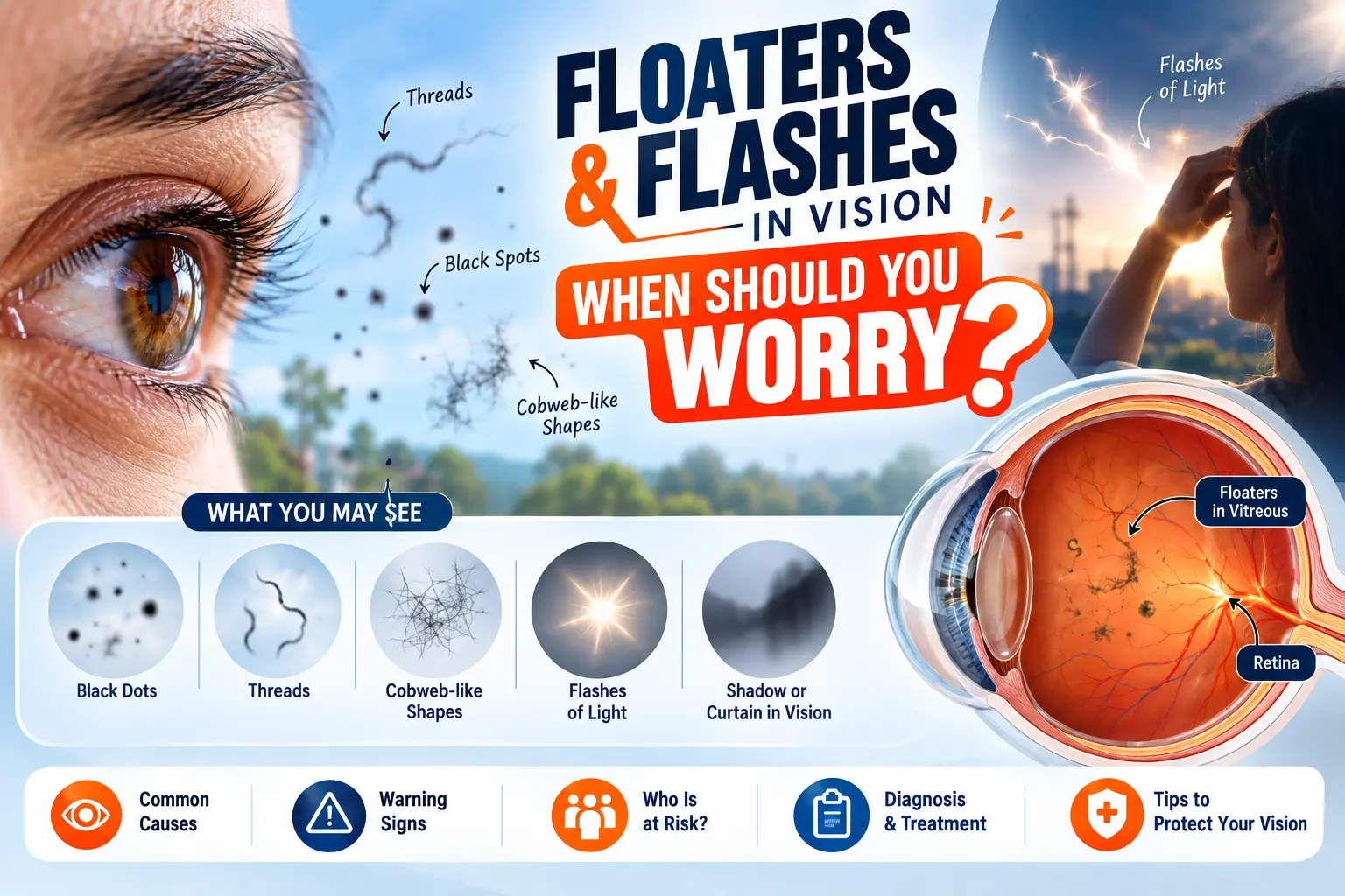 Floaters and Flashes in Vision: When Should You Worry?