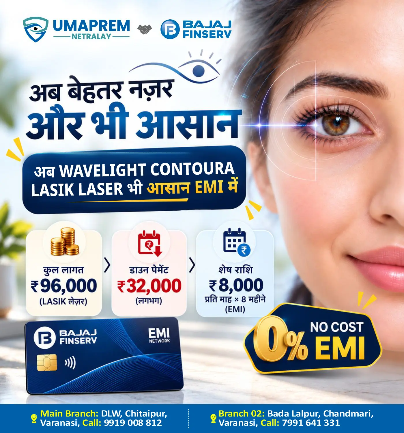 LASIK Surgery in Varanasi: अब चश्मे से आज़ादी का सपना होगा आसान! WaveLight Contoura LASIK पर ₹8,000 की EMI | Umaprem Netralaya